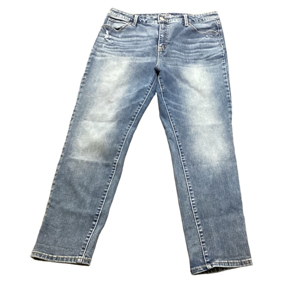 Time and True Women’s High Rise 5 Pockets Distressed Blue Skinny Jeans Size 18 - Picture 2 of 14